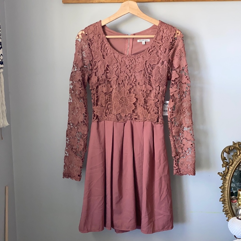 NWT Dusty Rose Midi Dress w/ Zip Closure